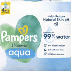 PAMPERS Harmonie Aqua chusteczki nawilzane 4x48 szt